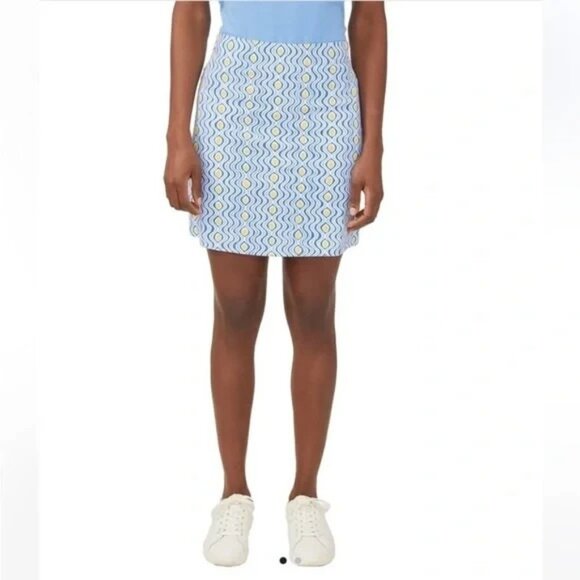 J.Mclaughlin Briana Skort in Costa Key Blue/White Medium A001250 - Picture 1 of 10
